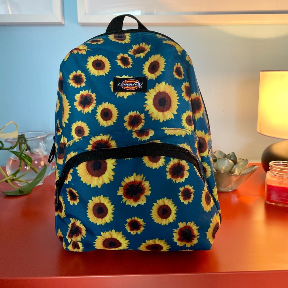 Retro 90s Style Dickies Mini Sunflower Summer Backpack -Blue/Yellow